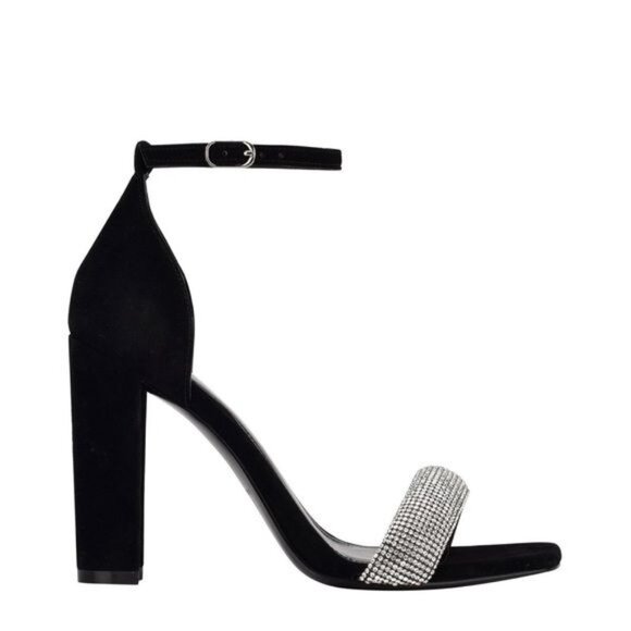 MARC FISHER LTD Angelo Ankle Strap Cocktail‎ Heel Sandals in Black Suede 6.5 - Picture 10 of 10
